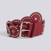 Retro Artful Faux Leather Belt With Irregular Pattern And Pin Closure For Ladies