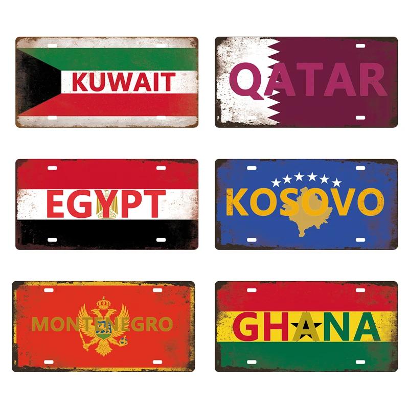 National Flag License Plate 6x12Inch Home Signs Metal Vintage Tin Sign Garage Bar Wall Signs Decor Patriots Best Gift Dustproof