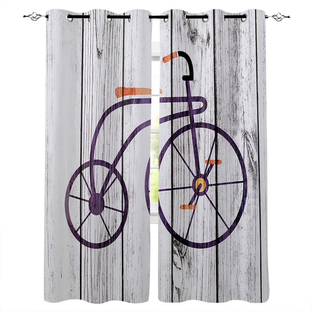 Bicycle Window Curtains Living Room Decor Curtains for Bedroom Luxury Home Decor Flat  Window