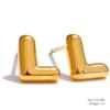 Yhpup 26 Initial Letter A-Z  Stainless Steel Gold Color Stud Earrings 18K PVD Waterproof Plated Daily Versatile Basic Jewelry