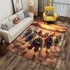 Anime Warriors Sunset Scene suitable as a non-slip mat for the living room or bedroom sofa