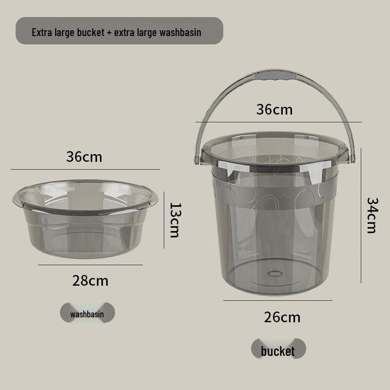 Yicang Thickened Plastic Household Water Bucket & Washbasin Set