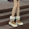European Station 2026 Winter New Leather Women's Shoes Platform Plush Casual Versatile Wool Boots Fashion Trendy Shoes Yellow