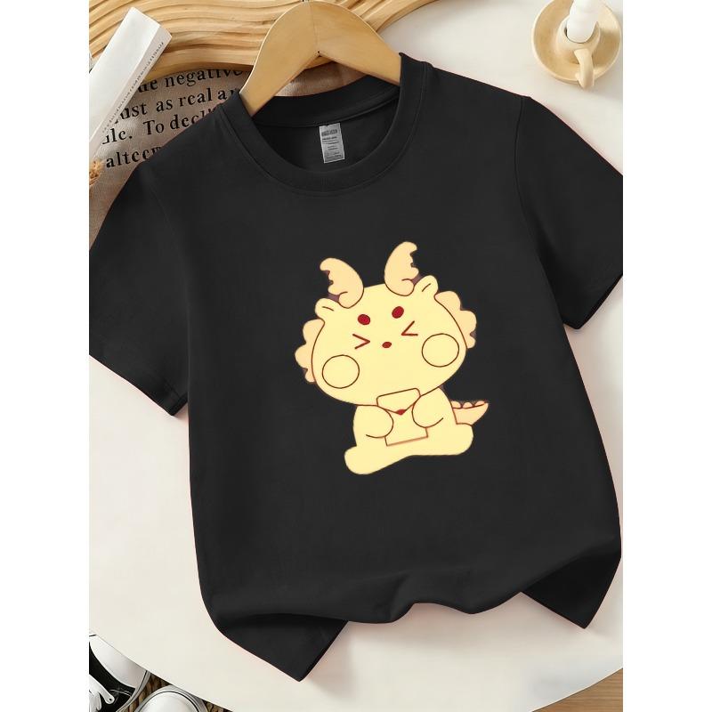European Sizes Boys And Girls Casual Fashion Trendy Short Sleeve Round Neck T-Shirt, Suitable for Casual Comfortable