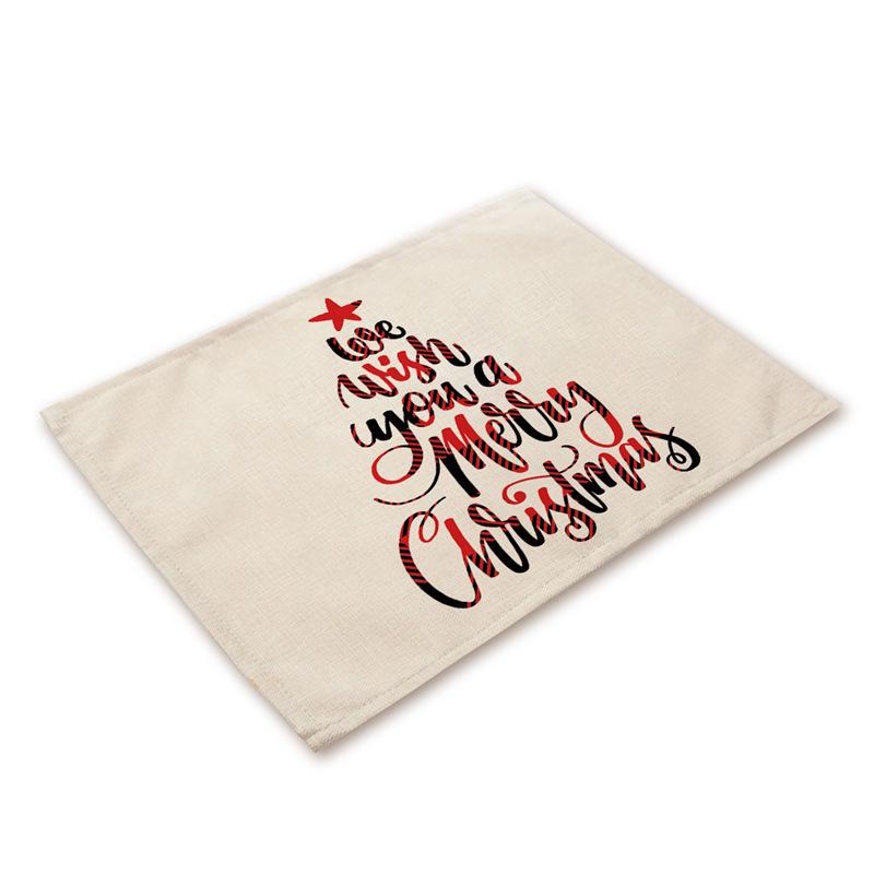 Western Style Stain-Proof Linen Placemat - Heat-Insulating and Decorative Christmas Table Mat