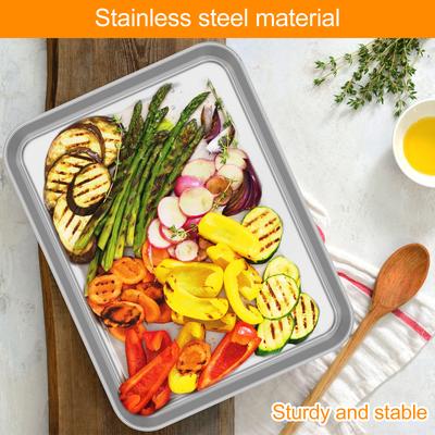 Blacha do pieczenia ze stali nierdzewnej, taca, taca do prezentacji bufetowej, metalowy talerz do serwowania potraw, naczynie na makaron ryżowy, organizer do przechowywania naczyń