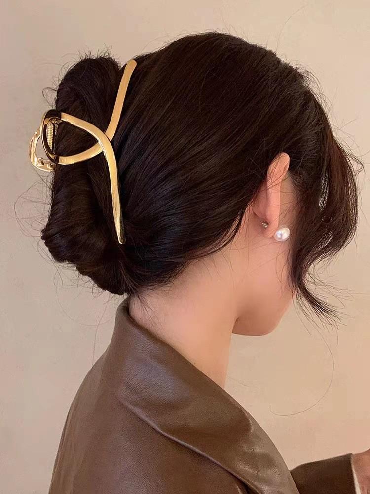 Koreanische Metall-Klauen-Haarspange: Damen Chic Hai Haarklammer