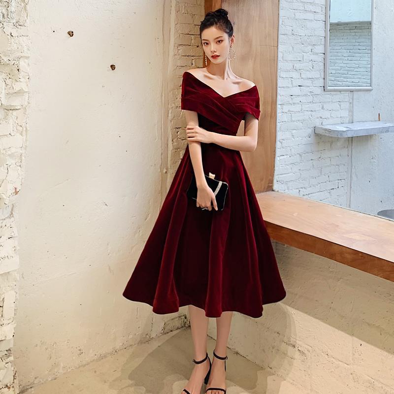 Maternity Wine Red Plus Size Evening Gown Bridesmaid Dress for Weddings and Engagements