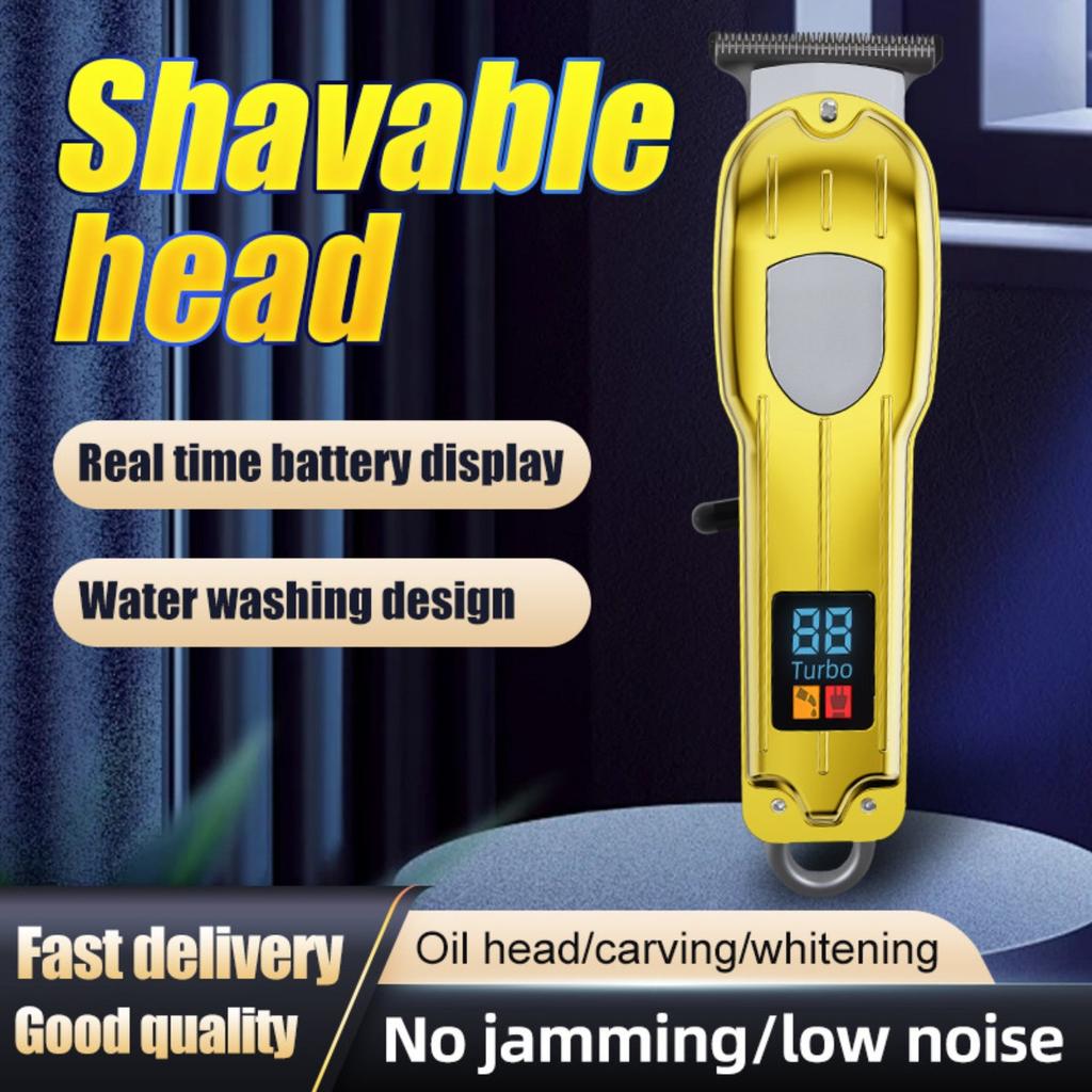Hair Clipper, Steel Blade, Electric Pusher, LCD Digital Display, Charging, Professional, Electric Clipper