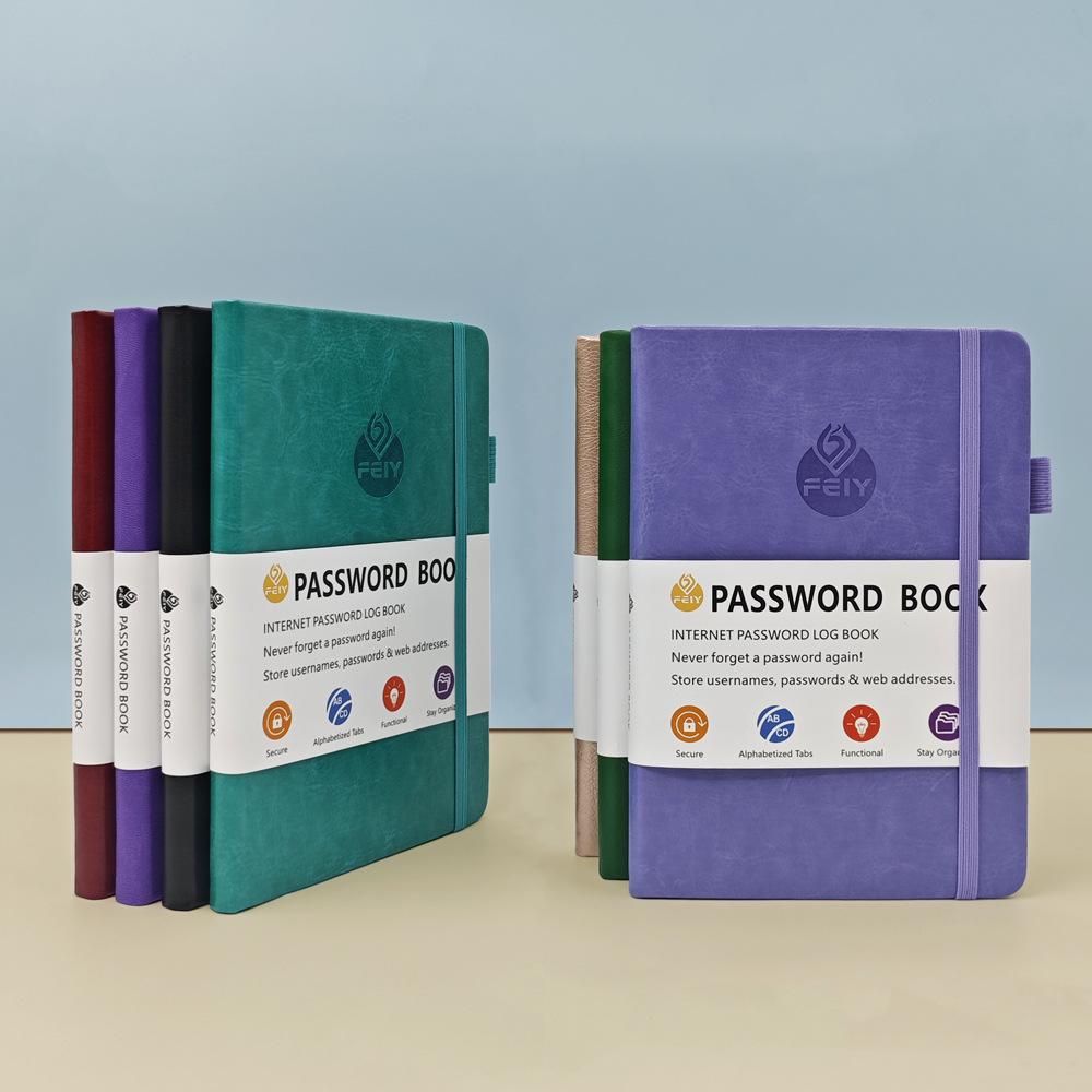 32K English Minimalist Password and Address Book with Cross-border Ribbon
