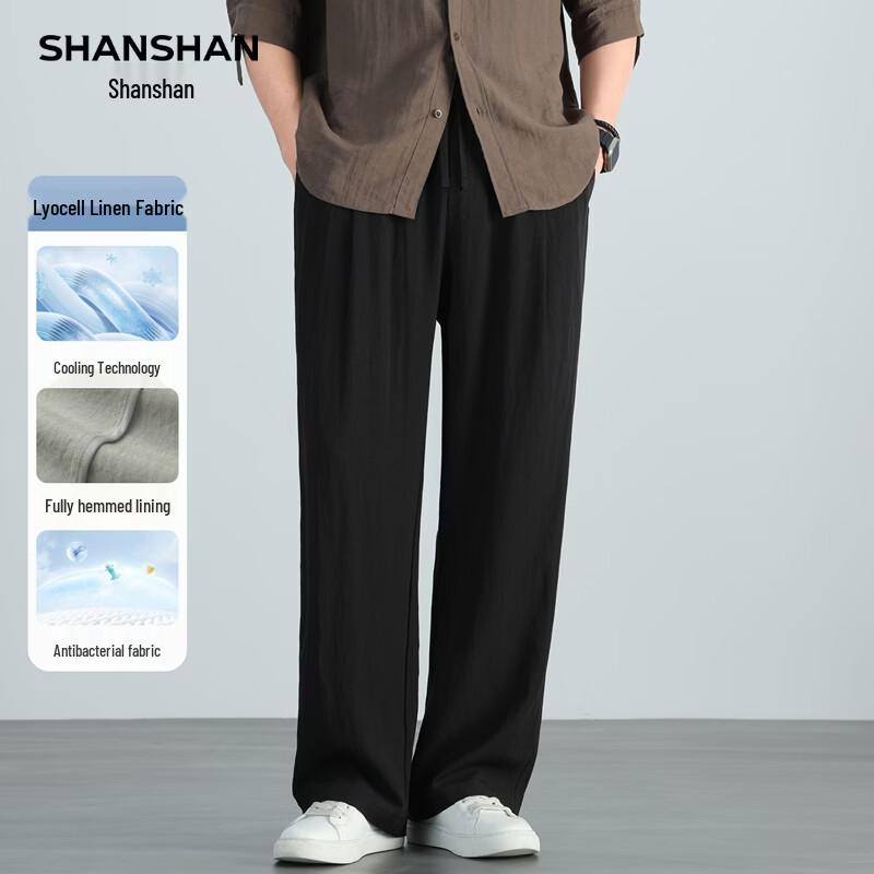 SHANSHAN Men's Tencel Linen Blend Casual Pants
