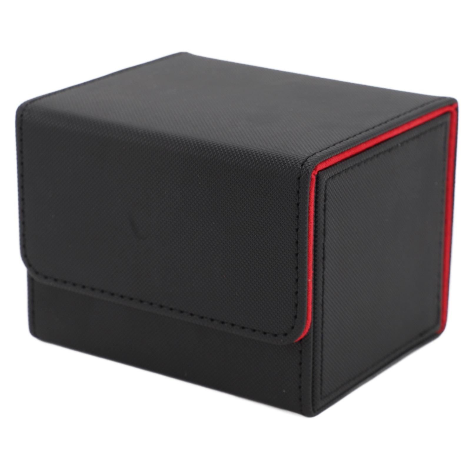 

Коробка для карт с магнитным клапаном и большой емкостью из искусственной кожи для хранения игровых карт Таро красный черный