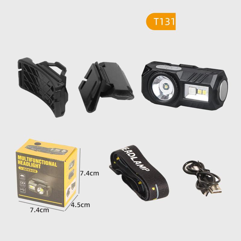Mini Dual COB Headlamp Sensor Hat Clip Headlight 5 Lighting Modes Outdoor Camping Hunting Flashlight Induction Head Lamps