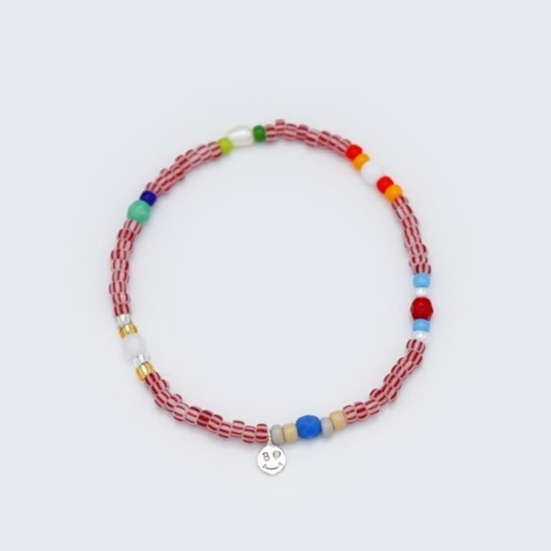 BONBEAU Tropic Play Color Beads Bracelet Mini Smile Charm Tropic Color Bead Bracelet