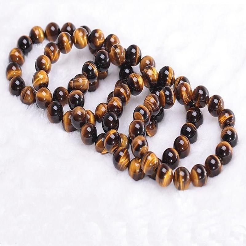 6mm White Howlite Crystal Beaded Stone Tiger Eye Bracelet for Women Men Jewelry