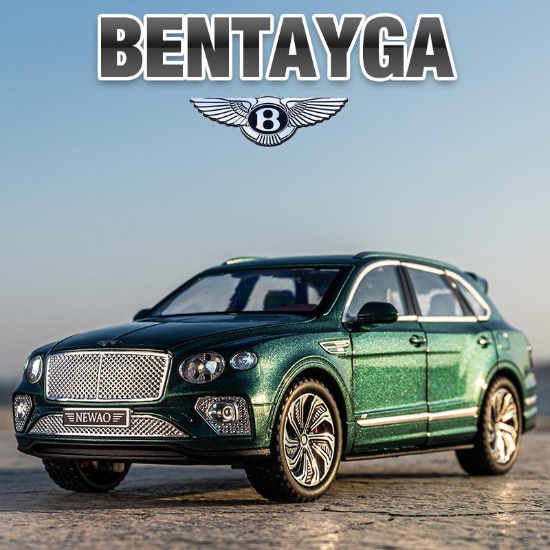Bentley Bentayga-Druckgussauto-Modellspielzeug im Maßstab 1:24, zurückziehbares Spielzeugfahrzeug mit Ton und Licht für Kinder, Kleinkinder, Jungen und Mädchen, Geschenkkollektion