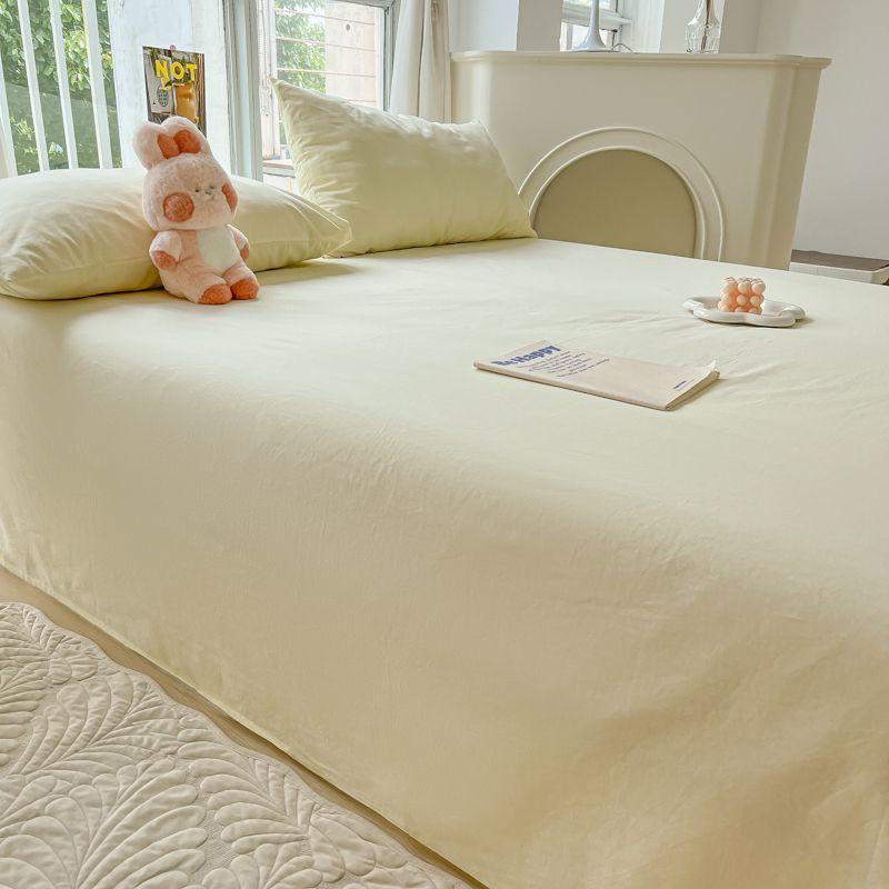 Striped Washable Bed Sheet Solid Color For Student Dormitory