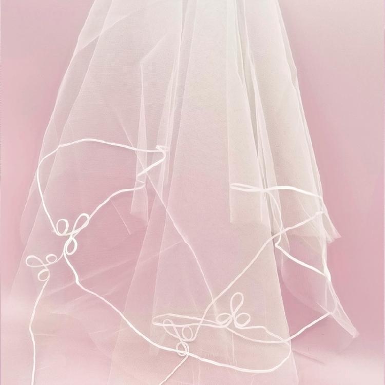 Flower Girl Veil Bow Veils with Hair Clip Wedding Hair Accessories White