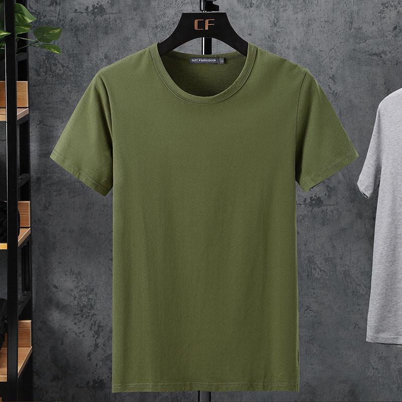 Men's Plus Size Casual Solid Color Short Sleeve Cotton T-Shirt for Team Building
