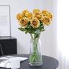 3PCS Realistic Touch Colorful Artificial Roses Flowers Rainbow Lifelike Silk Roses Flowers Non-Fading Plastic Fake Flowers