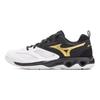 Mizuno Dynablite Non-Slip Durable Low-Top Training Shoes Unisex Sneakers White Black Gold V1GA212252