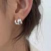 PANJBJ 925 Silver Bow Knot Earring for Women Texture Tassels Sweet Romantic Korean Jewelry Gift