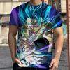 2026 Fashion Dragon Ball 3D Harajuku Men's T-Shirt Summer Short Sleeve Crew Neck Goku Vegeta Casual Versatile Top