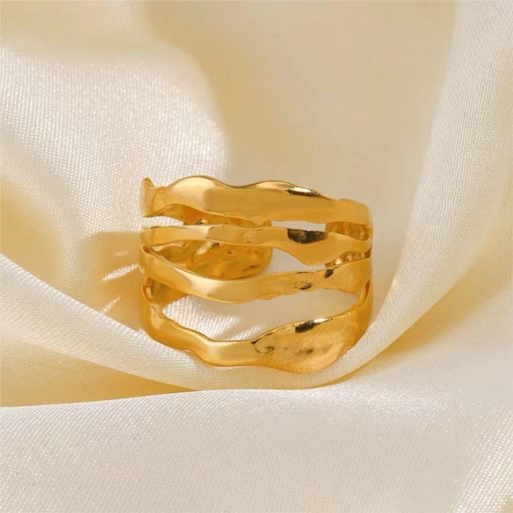 Verstellbarer Irregulärer Ring Echtheit Damenring Übertriebener Mehrschichtiger Ring Geschenk