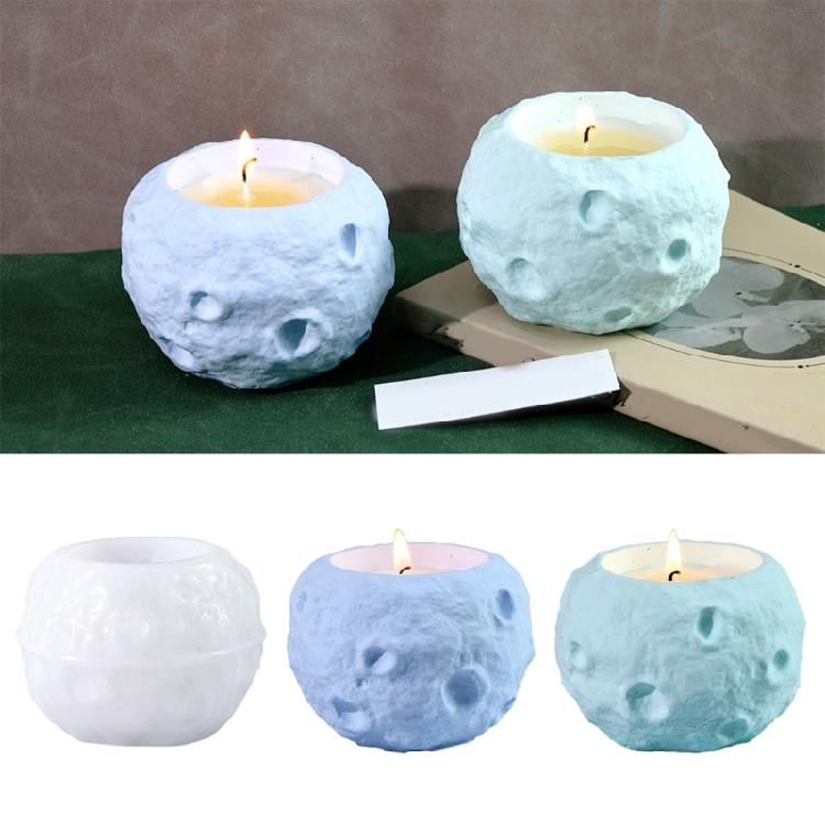 High Temperatures Resistant Candle Cup Silicone Mold Moon Shape Candlestick Mold Aromatherapys Container Jewelry Mould
