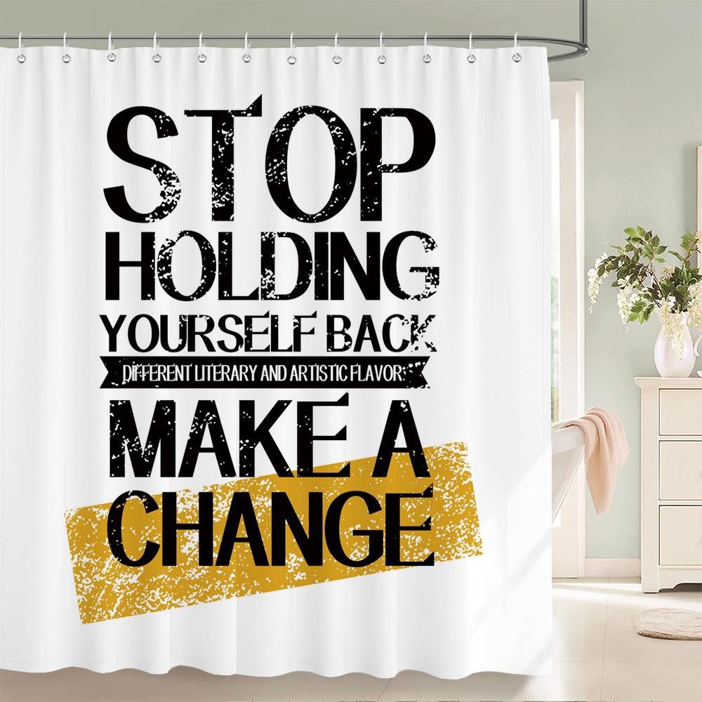 

Home Shower Curtain For Bathroom Waterproof Fabric Modern White Minimalist Style Bathroom Curtain With Hooks Decorative Curtain W60H190(CM)-1 Pcs