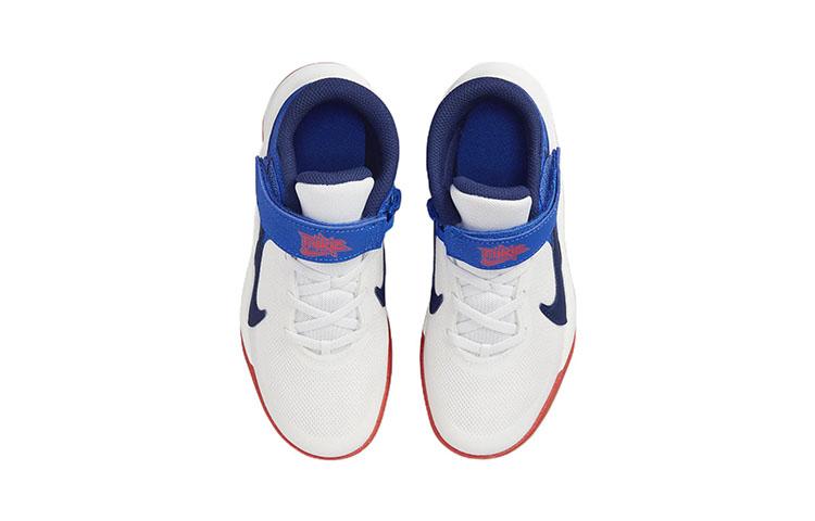Nike Team Hustle D 10 Flyease Mid top Children's Basketball Shoes Gray Blue Children Aged 3 7 Years Old DD7302-103