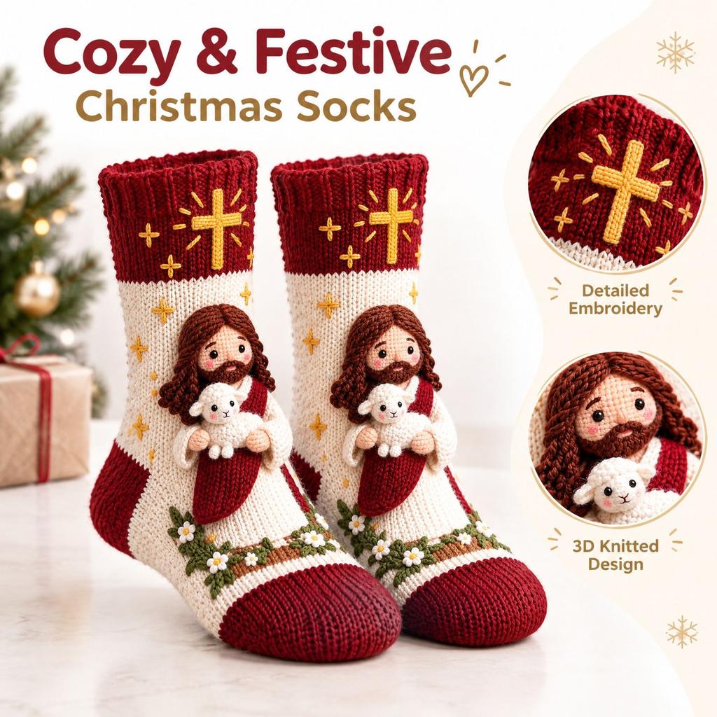 3D Plush Crochet Cute Socks, Soft Novelty Design for Everyday Wear and Gift Giving