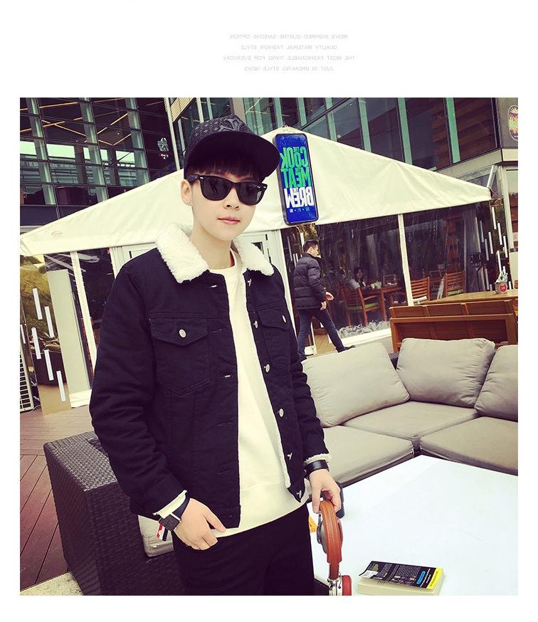 Men's Trendy All-Match Thick Winter Warm Velvet-Lined Denim Jacket