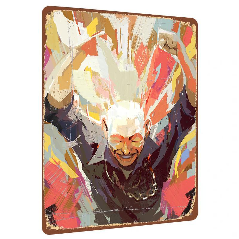 

Abstract Art WhiteHaired Figure Metal Wall Art Modern Home Decor Living RoomWall Hanging Creative Metal Decoration 20x30cm（7.8x11.8inch）