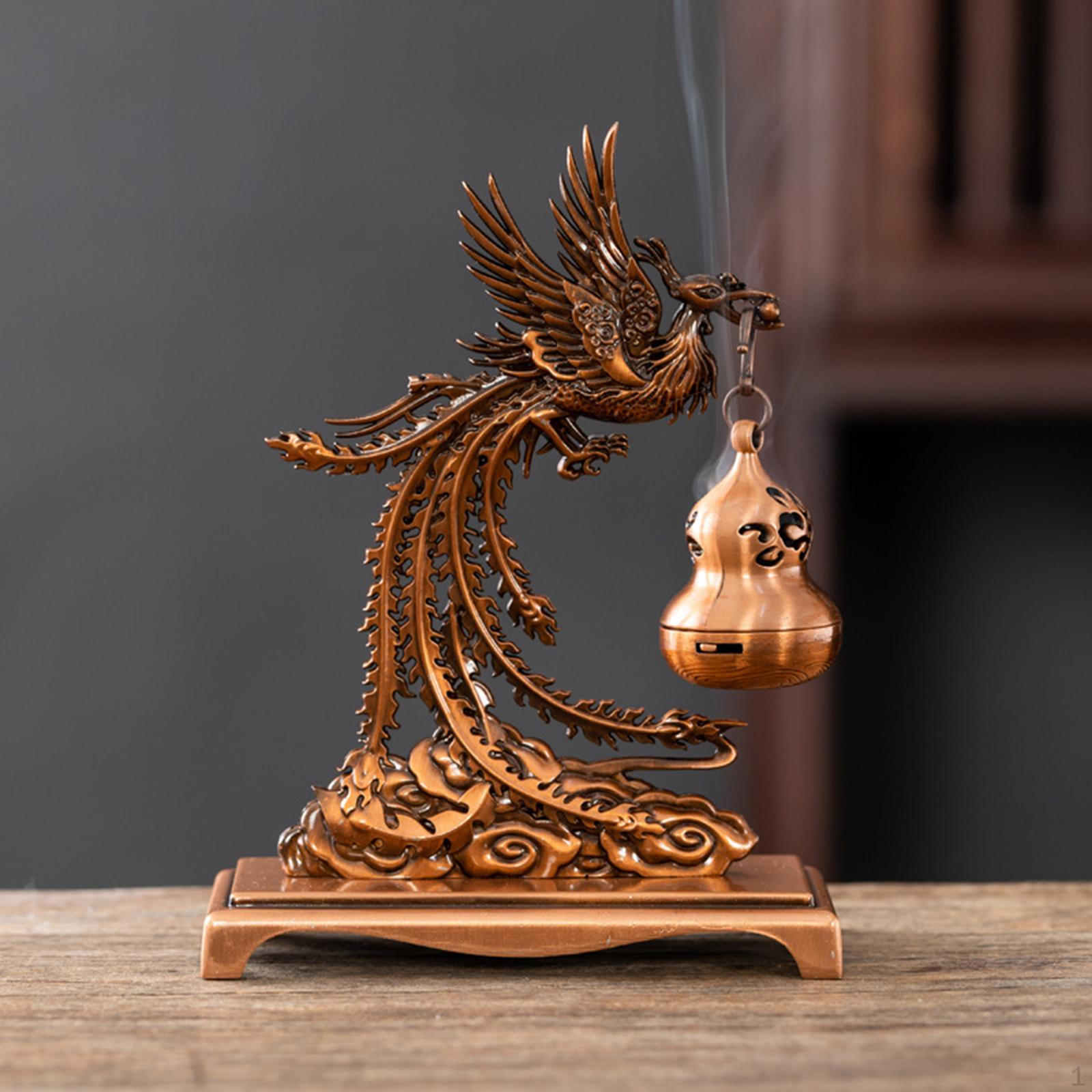 

Statue Aroma Ornament Hanging Incense Burner, Chinese Vintage Cone Holder for Office, SPA, бронзовий