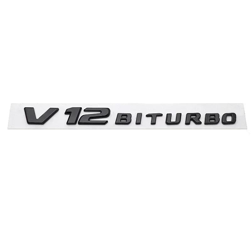 ABS V12 BITURBO Badge 2017-2021 Car Fender Trunk Emblem Sticker for Mercedes Benz W204 W205 W210 W212 W213 C E Class GLK ML GLC