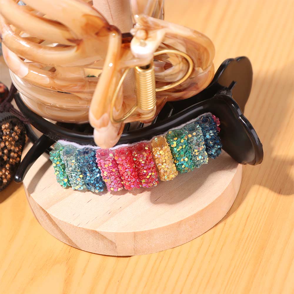 2Pcs Multi-purpose Hair Rope Holder Wooden Hair Scrunchies Hairpin Organizer  Bangle