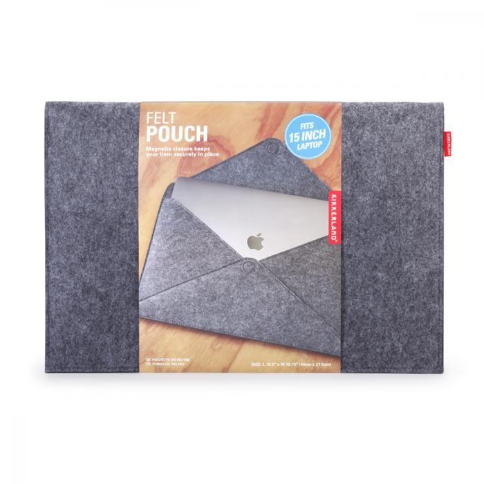 Pochette de rangement en feutre taille L - Kikkerland - Gris foncé -
