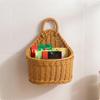 Handwoven Hanging Wall Basket Woven Wicker Natural-Storage