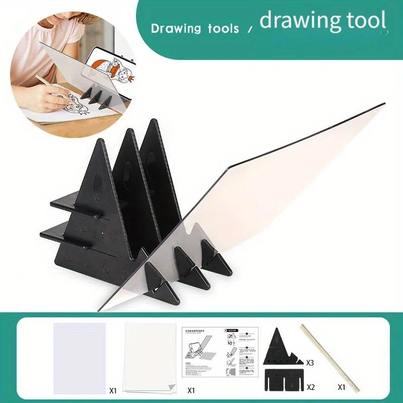 PVC Optical Drawing Board Kit – Tracing Reflection Sketching Tool for Artists & Beginners, with Image Lens & Adjustable Stand