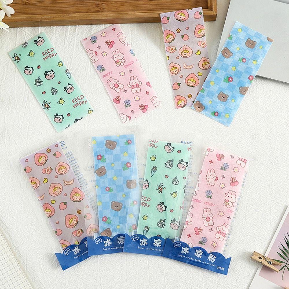 

2 шт./упак. Гидрогелевая ледяная паста, мультяшные охлаждающие наклейки, креативные наклейки для предотвращения жары, лето style A