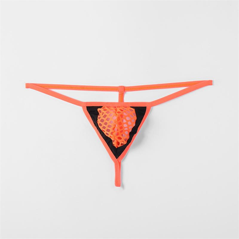 Slip sexy da uomo a rete vuota colore sexy abbinato traspirante perizoma a vita bassa biancheria intima da uomo