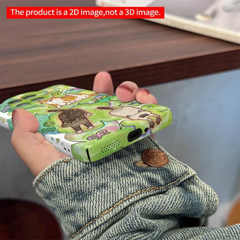 2DFlat Xiaomi Redmi phone caseWhimsical Cats Among Green Leaves ???suitable for Redmi Note 11 12 13 14 A3 K80 15 17 Ultra