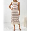 Spring/Summer New Slim Intercolored Women's Knitwear Striped Long Skirt Fashion Dress