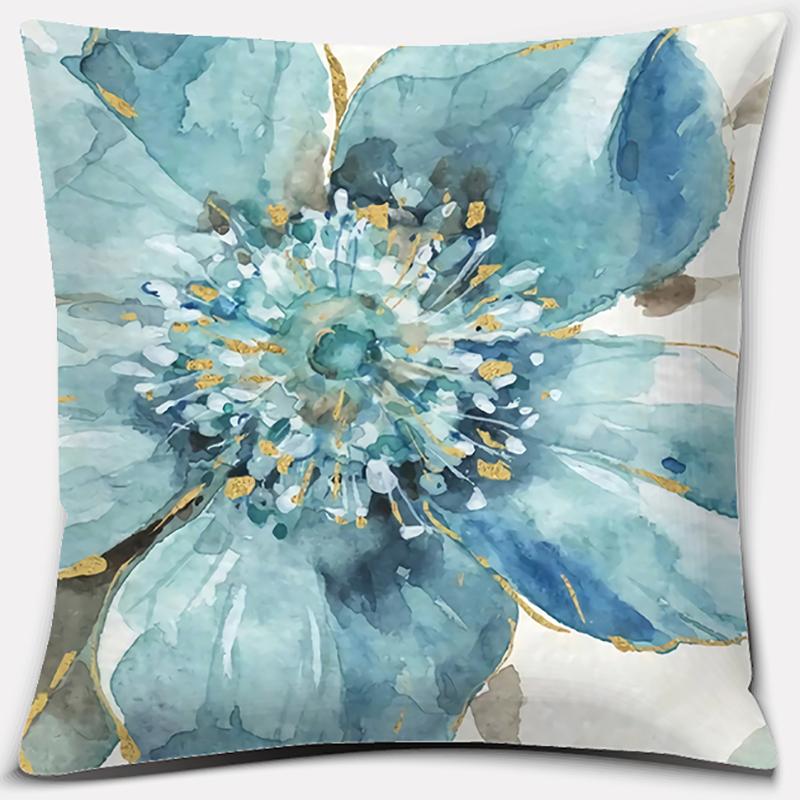 Flower and Bird Printing Series Pattern Pillowcase Square Pillowcase Home Office Decoration Pillowcase