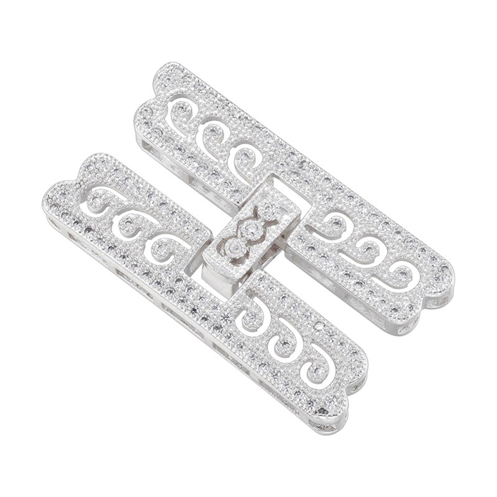 

Елегантна латунна прямокутна застібка з цирконієвим покриттям 18K для стильного намиста з перлами Інструмент для виготовлення ювелірних виробів Аксесуар срібний