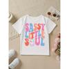 Summer Fashion Girls' Short Sleeve T-Shirt Sassy Little Soul Letter Elements Double-Sided Print Casual Versatile Top