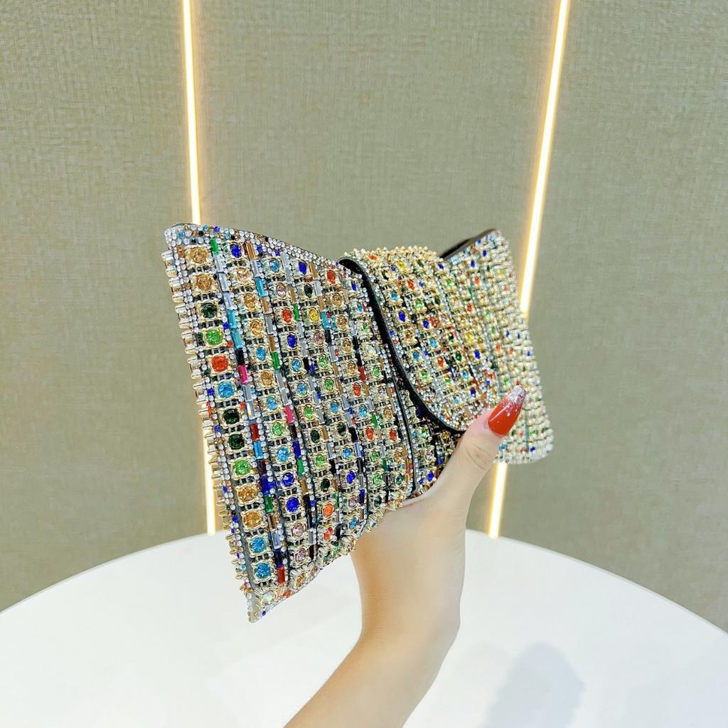 Vintage Diamond Evening Bags Luxury Chain Bow Shoulder Crossbody Bags Ladies Party Wedding Purse Handbags