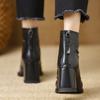 Fashion Vintage Thick Heel Women Ankle Boots Fashion Back Zippers Shoes Ladies Elegant Square Toe Short Booties