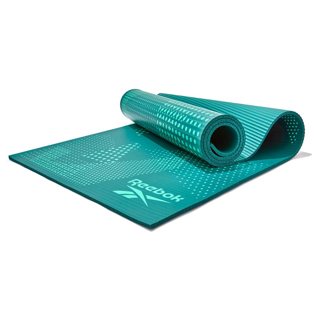 Reebok 7mm Grüne Halbtonton Fitness für und Trainingsmatte, Dick, Breit, Schalldicht, Yoga, Pilates,